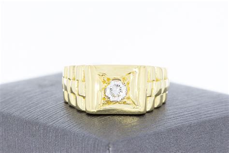 gouden rolex ringen|14 Karaat gouden Rolex style saffier ring .